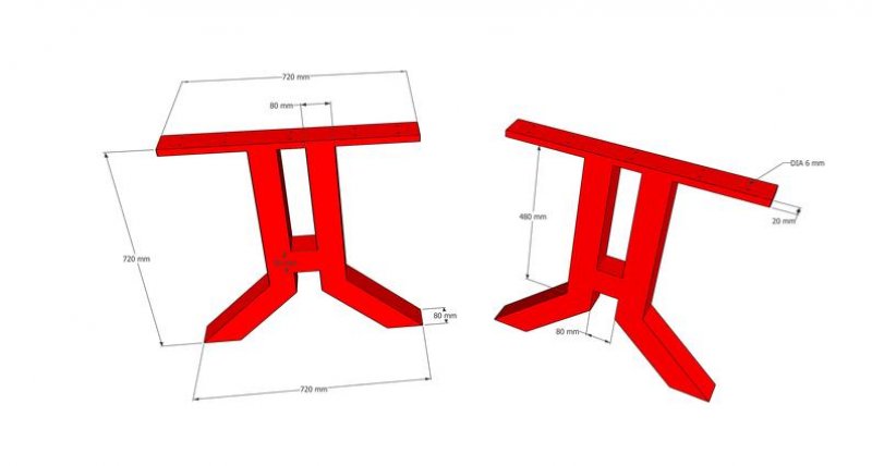 Dekoratif Masa Ayağı H Frame 